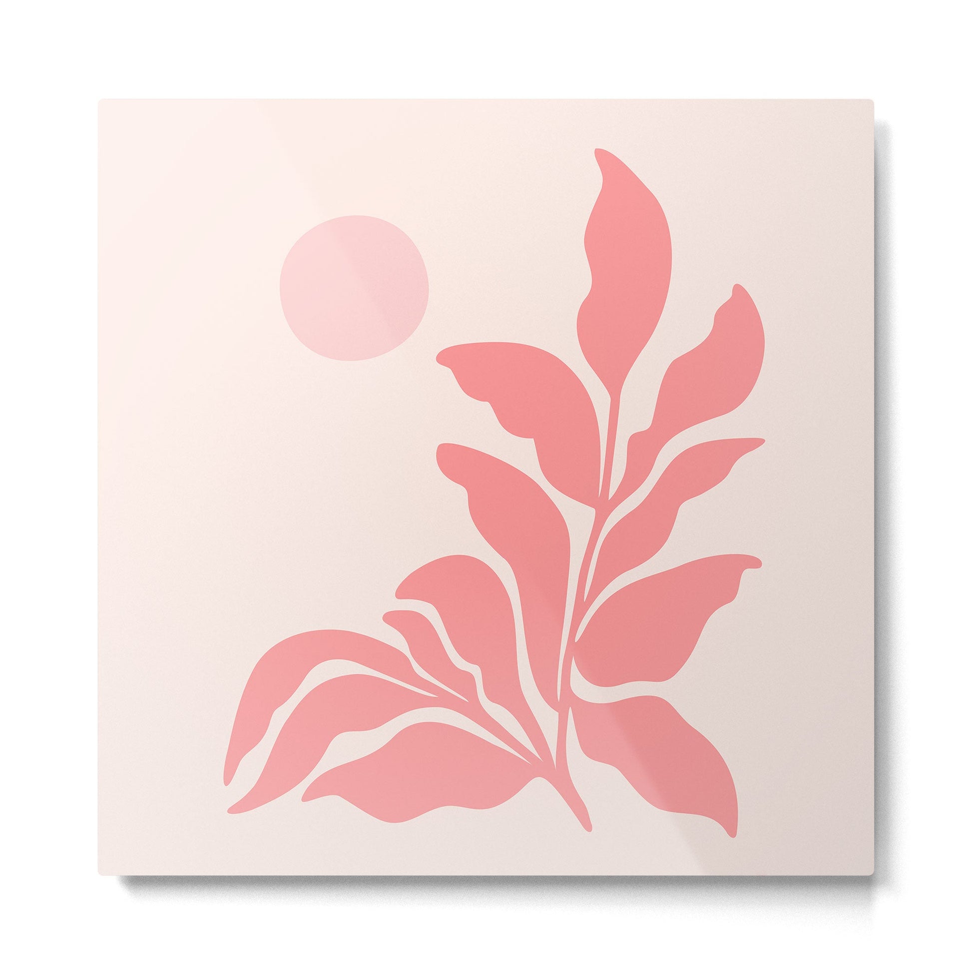 Pink Plant Abstract Landscape Metal Print | TeksDecor