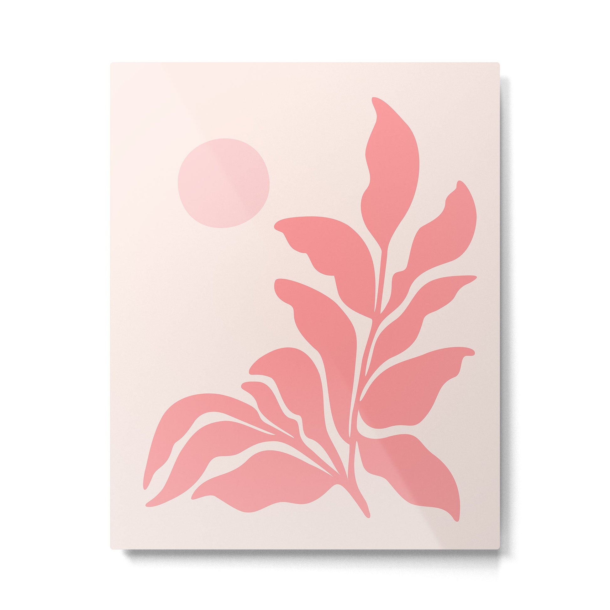 Pink Plant Abstract Landscape Metal Print | TeksDecor