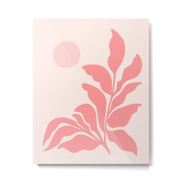 Pink Plant Abstract Landscape Metal Print | TeksDecor