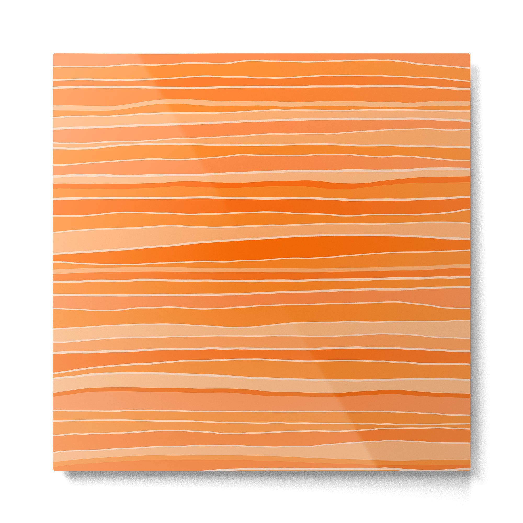 Retro Orange Stripes Metal Print | TeksDecor