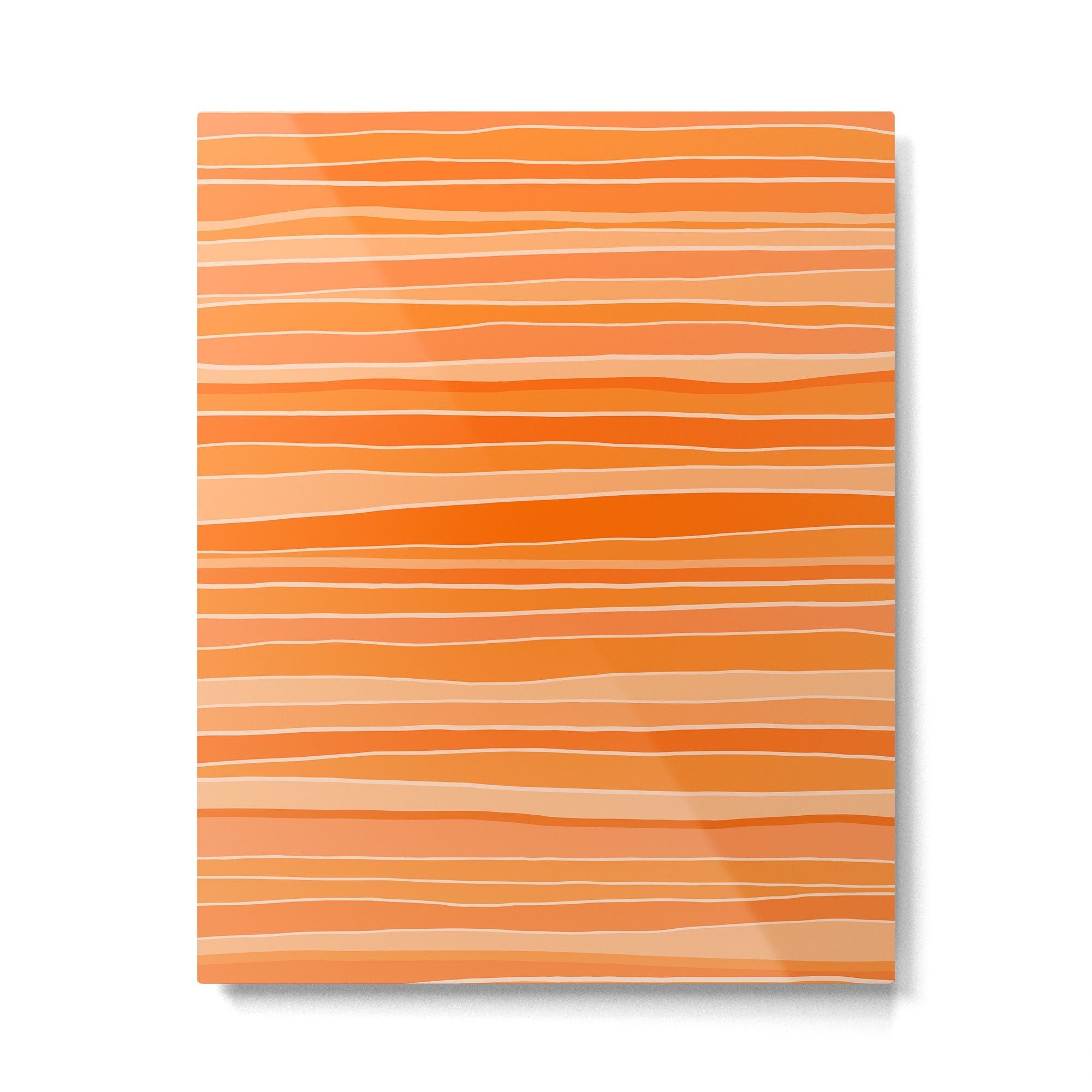 Retro Orange Stripes Metal Print | TeksDecor