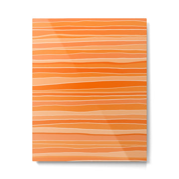Retro Orange Stripes Metal Print | TeksDecor
