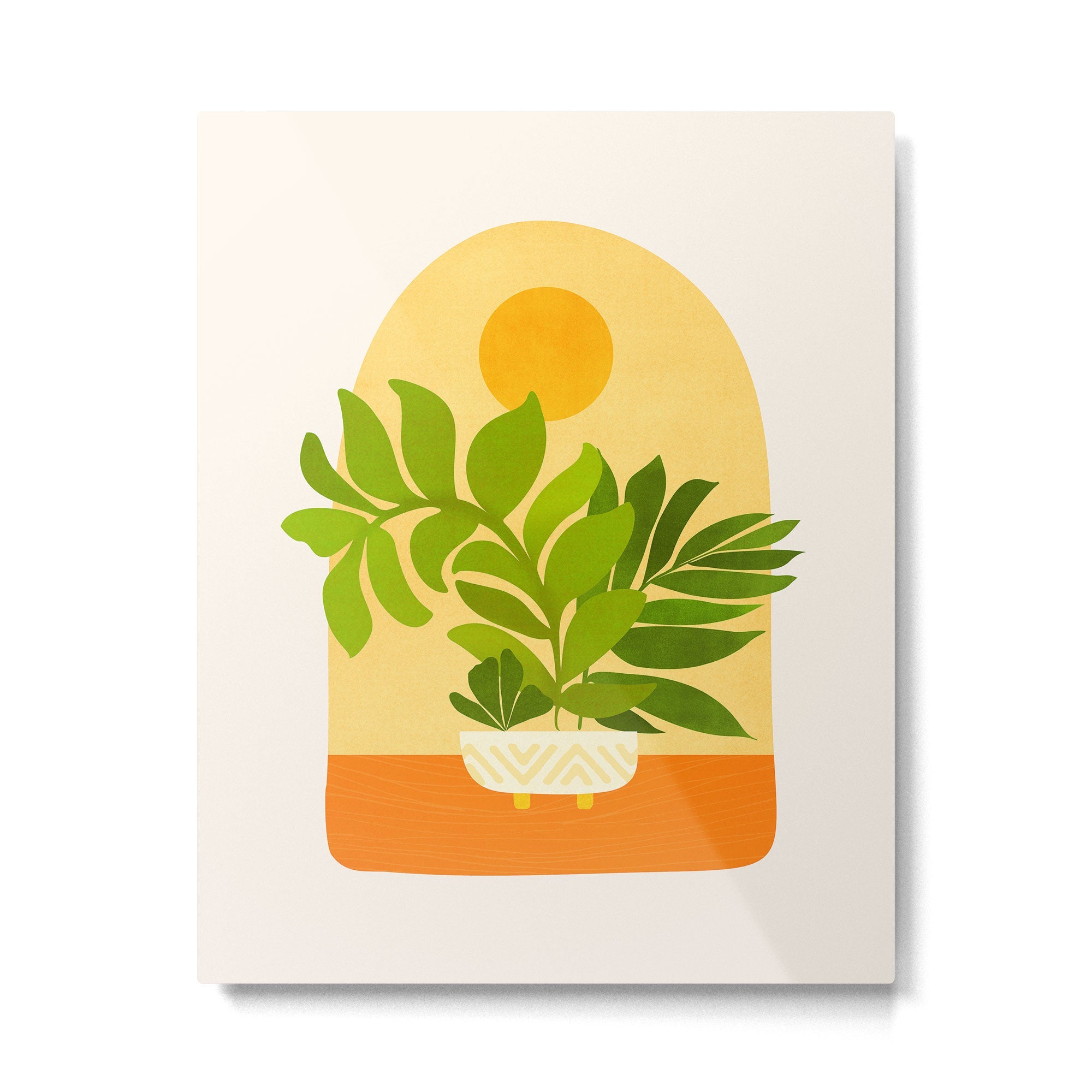 Sunday Sunset Window Garden Series Metal Print | TeksDecor