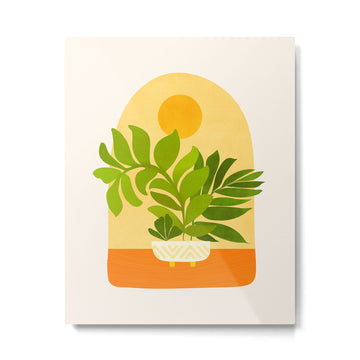Sunday Sunset Window Garden Series Metal Print | TeksDecor