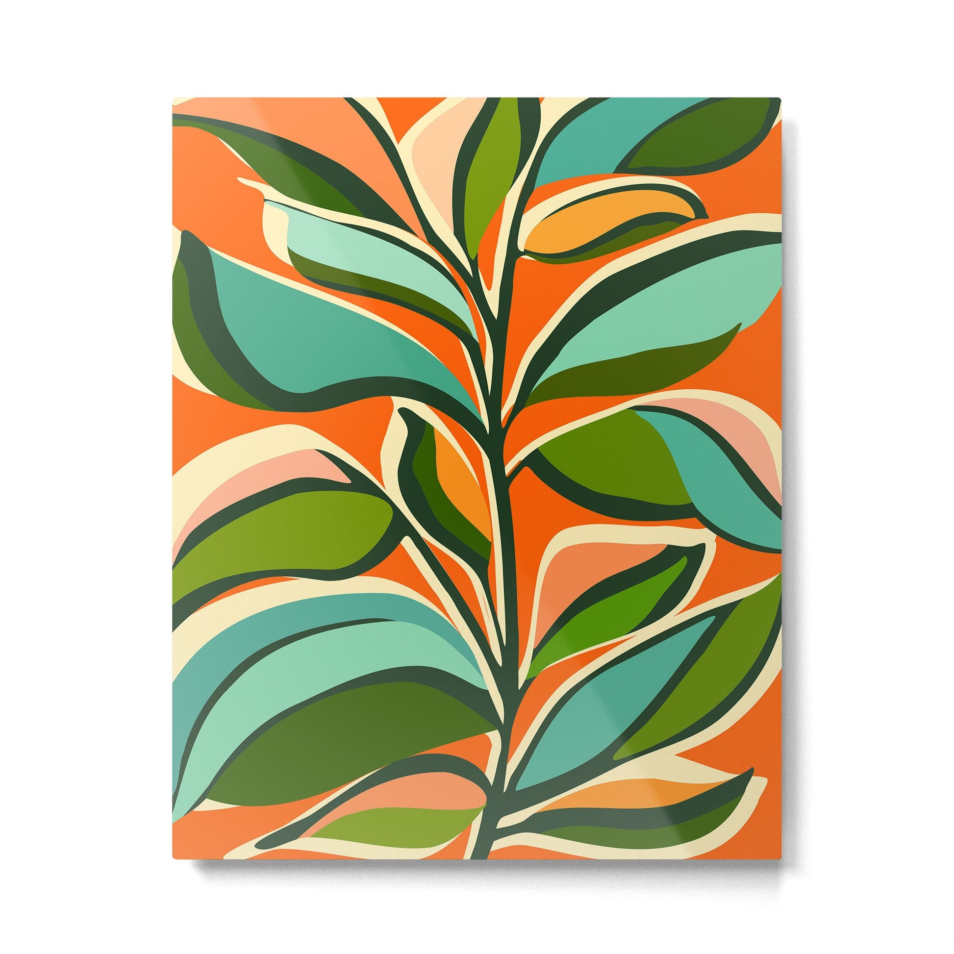 Thankful Garden - Abstract Botanical Illustration Metal Print | TeksDecor