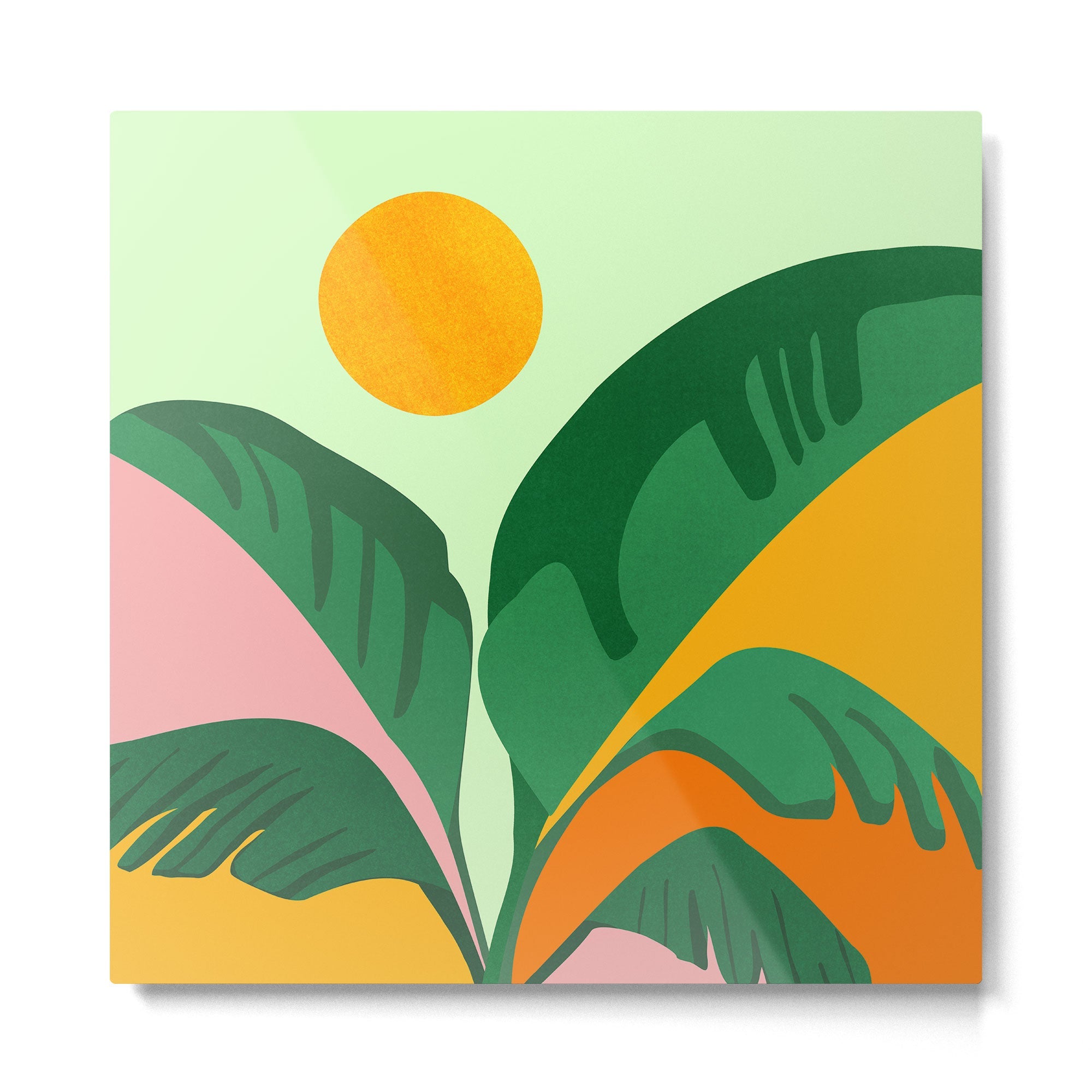 Things Are Looking Up / Tropical Greenery Metal Print | TeksDecor