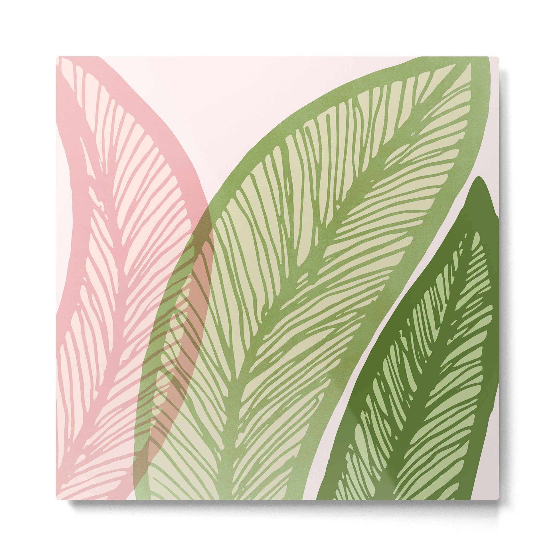 Tropical Banana Leaf Line Art Metal Print | TeksDecor