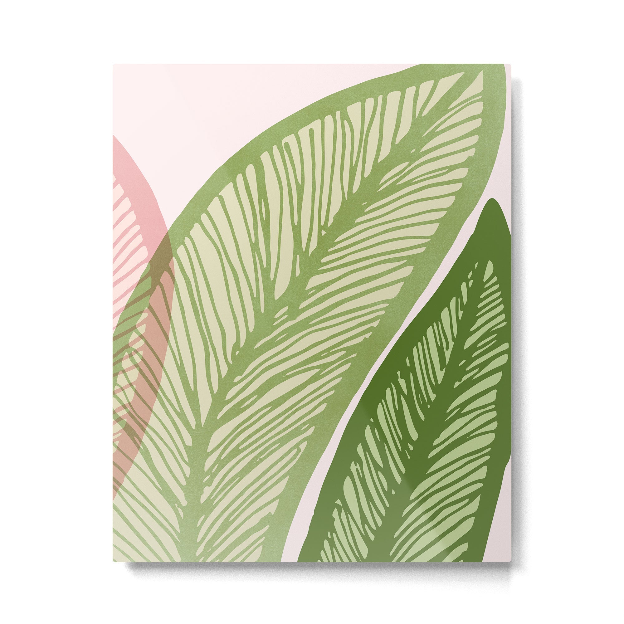 Tropical Banana Leaf Line Art Metal Print | TeksDecor