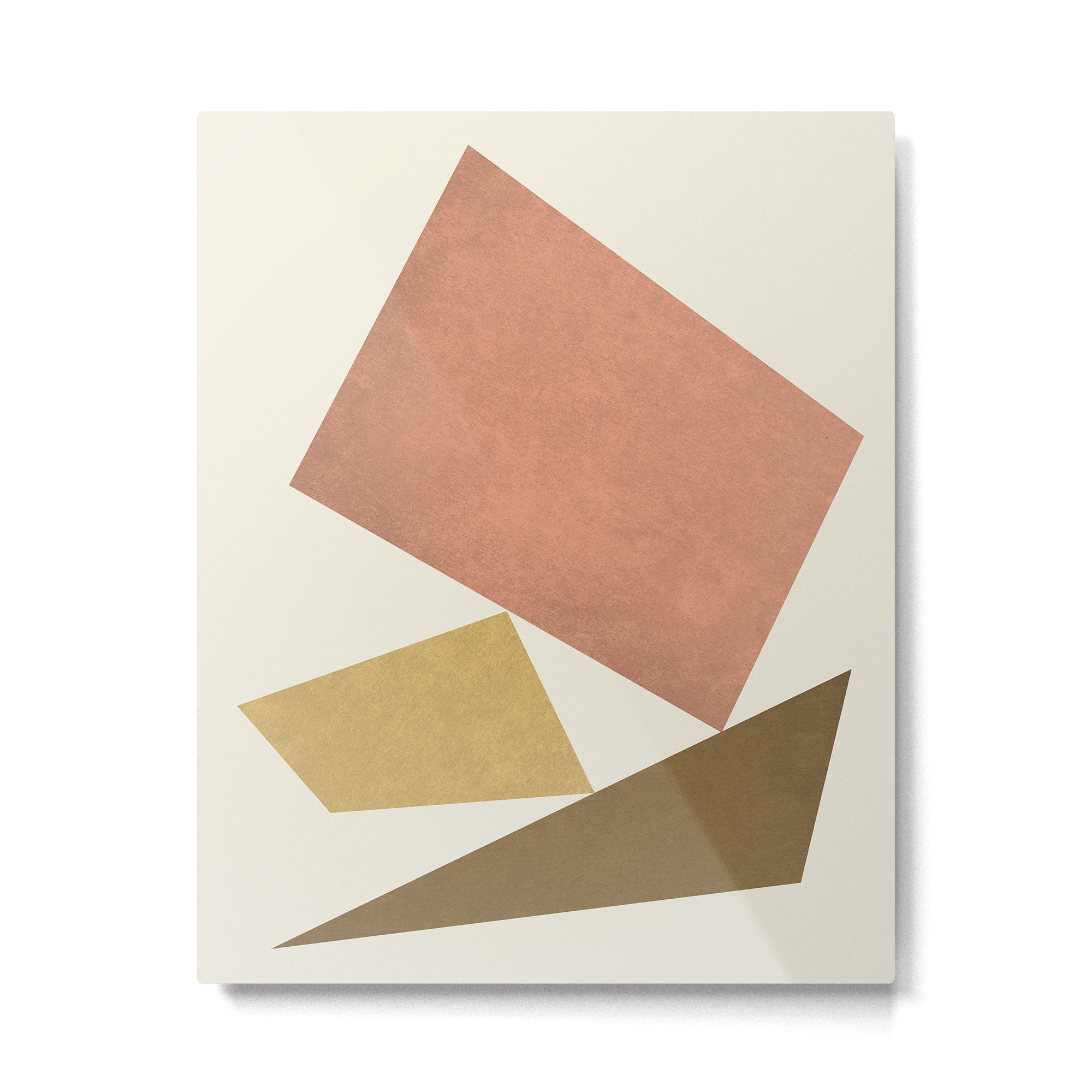 3 Forms Composition - Pink Metal Print | TeksDecor
