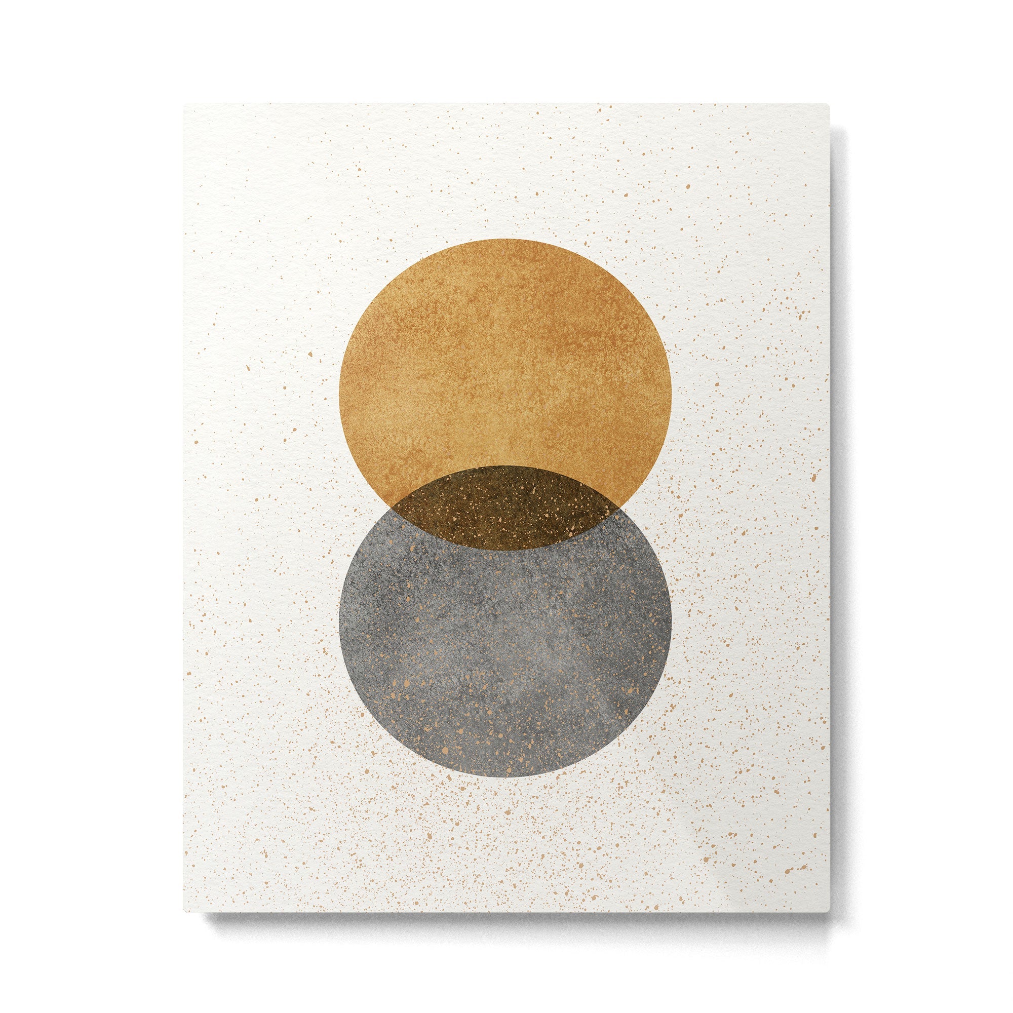Circle Abstract - Gold Grey Texture Metal Print | TeksDecor