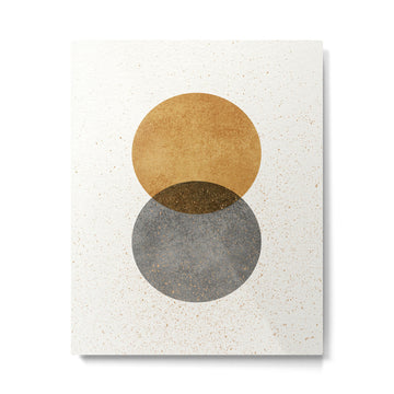 Circle Abstract - Gold Grey Texture Metal Print | TeksDecor
