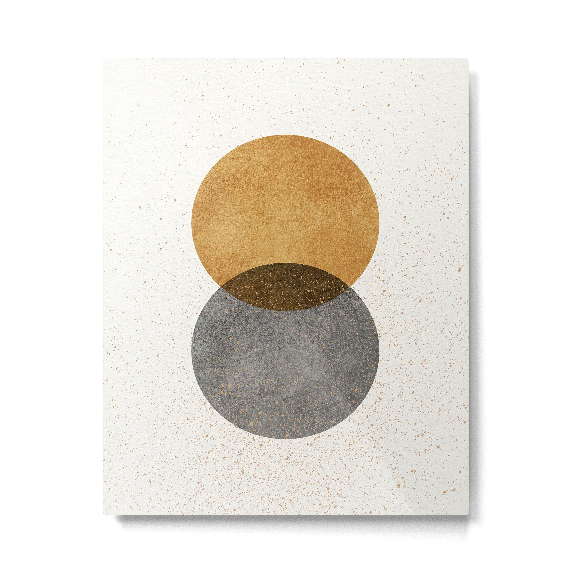 Circle Abstract - Gold Grey Texture Metal Print | TeksDecor