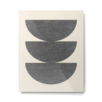 Half Circle 3 - Grey Metal Print | TeksDecor