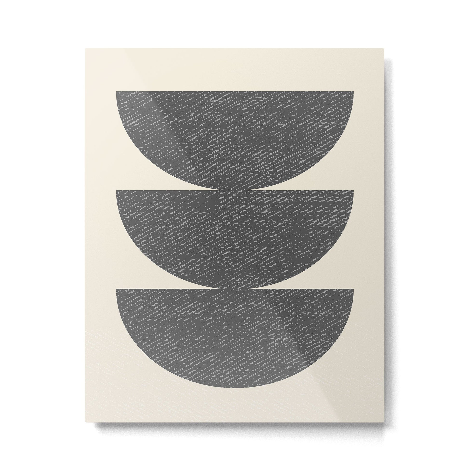 Half Circle 3 - Grey Metal Print | TeksDecor