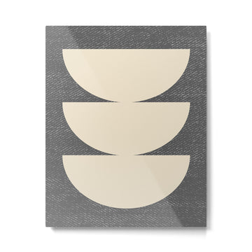 Half Circle 3 - Grey Texture Metal Print | TeksDecor