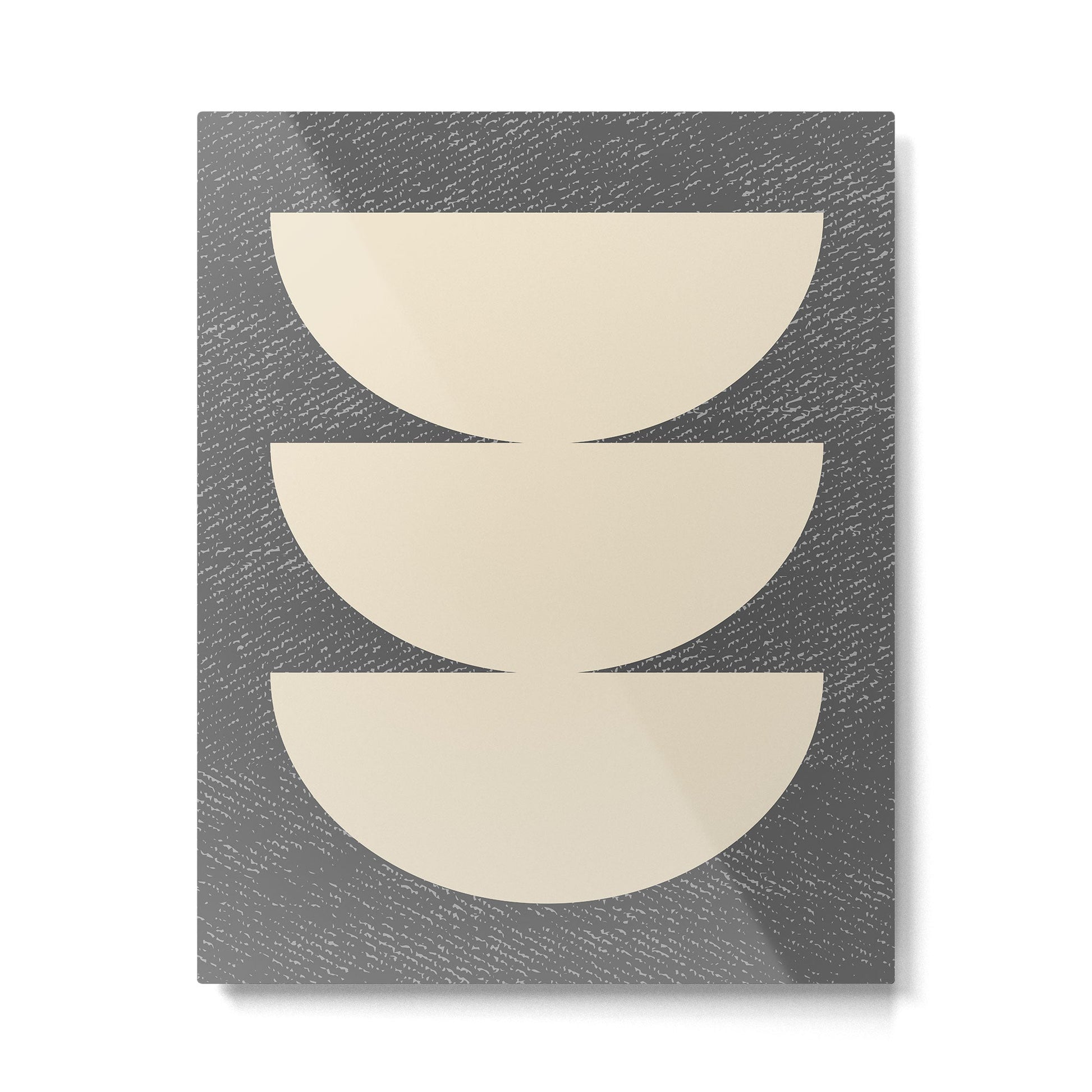 Half Circle 3 - Grey Texture Metal Print | TeksDecor