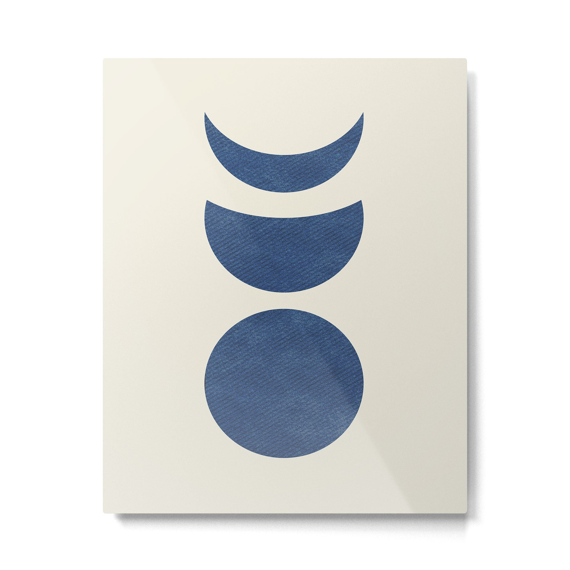 Lunar Phase - Blue Metal Print | TeksDecor