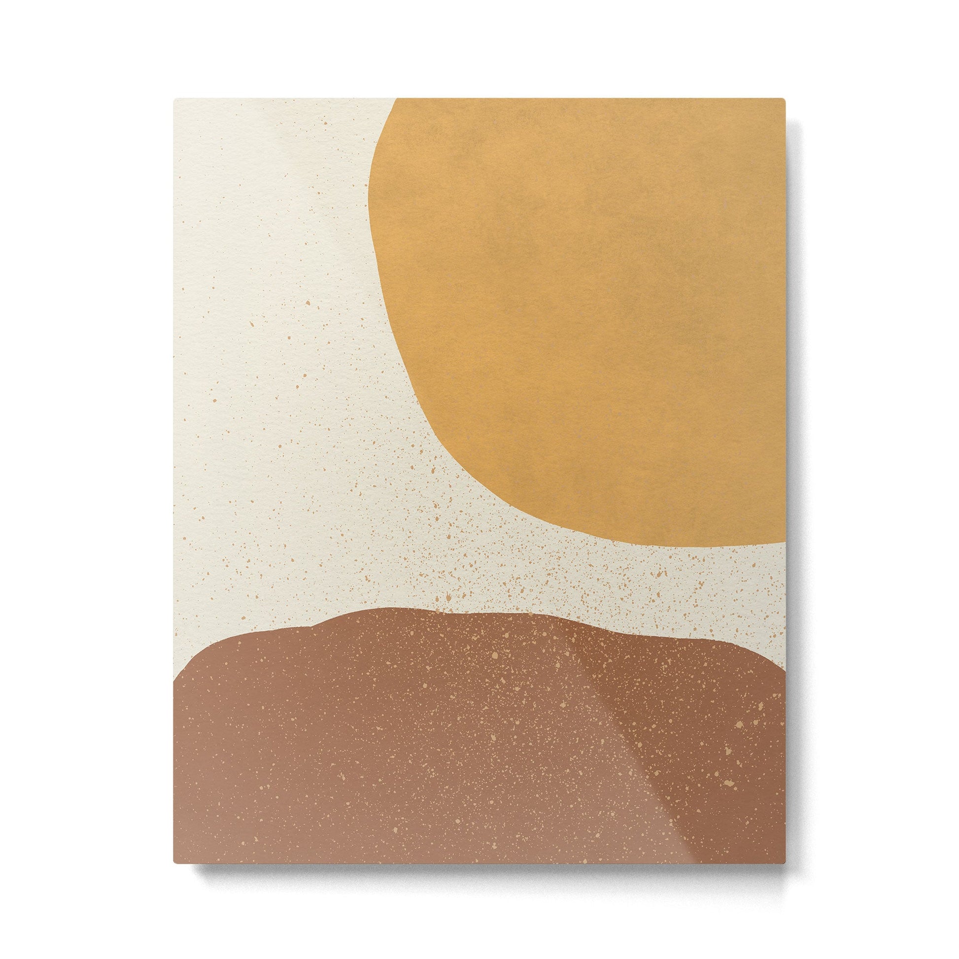 Minimalist Painting - Gold Brown Metal Print | TeksDecor
