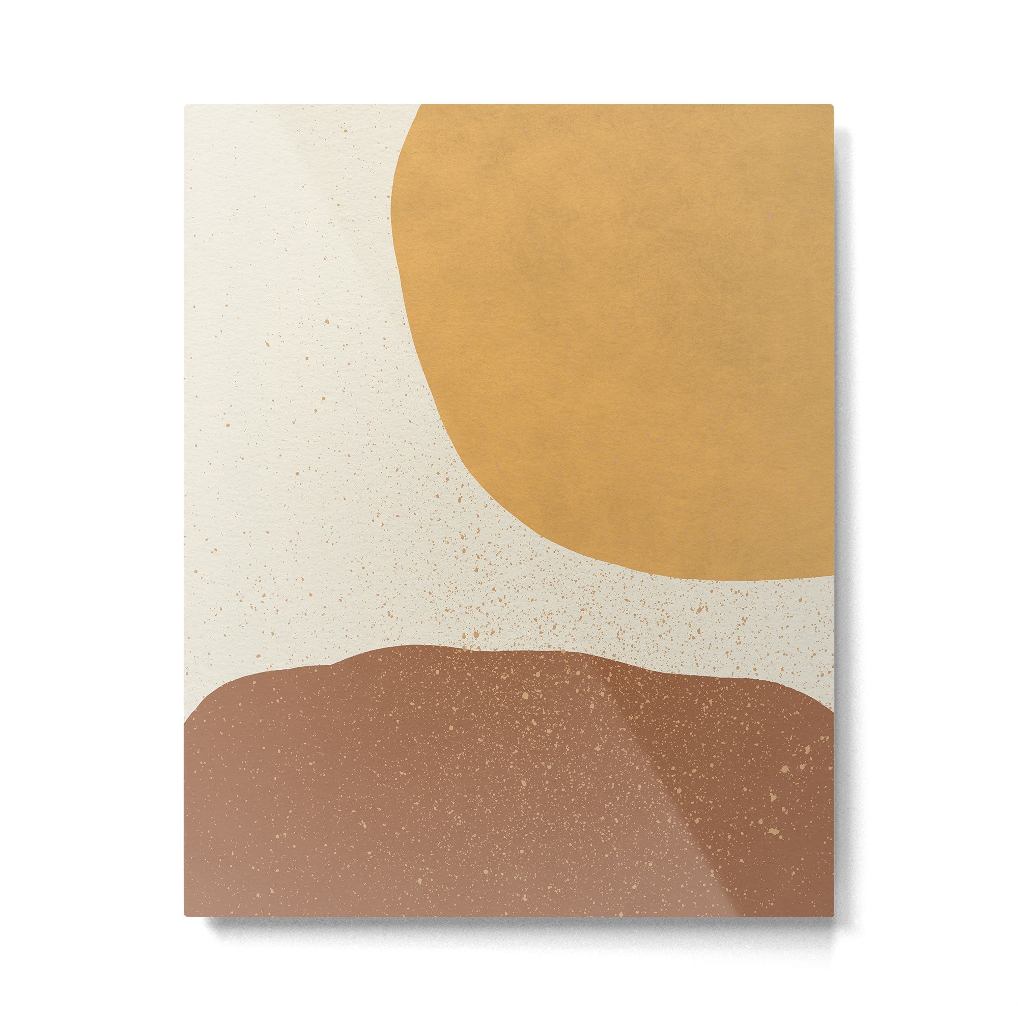 Minimalist Painting - Gold Brown Metal Print | TeksDecor