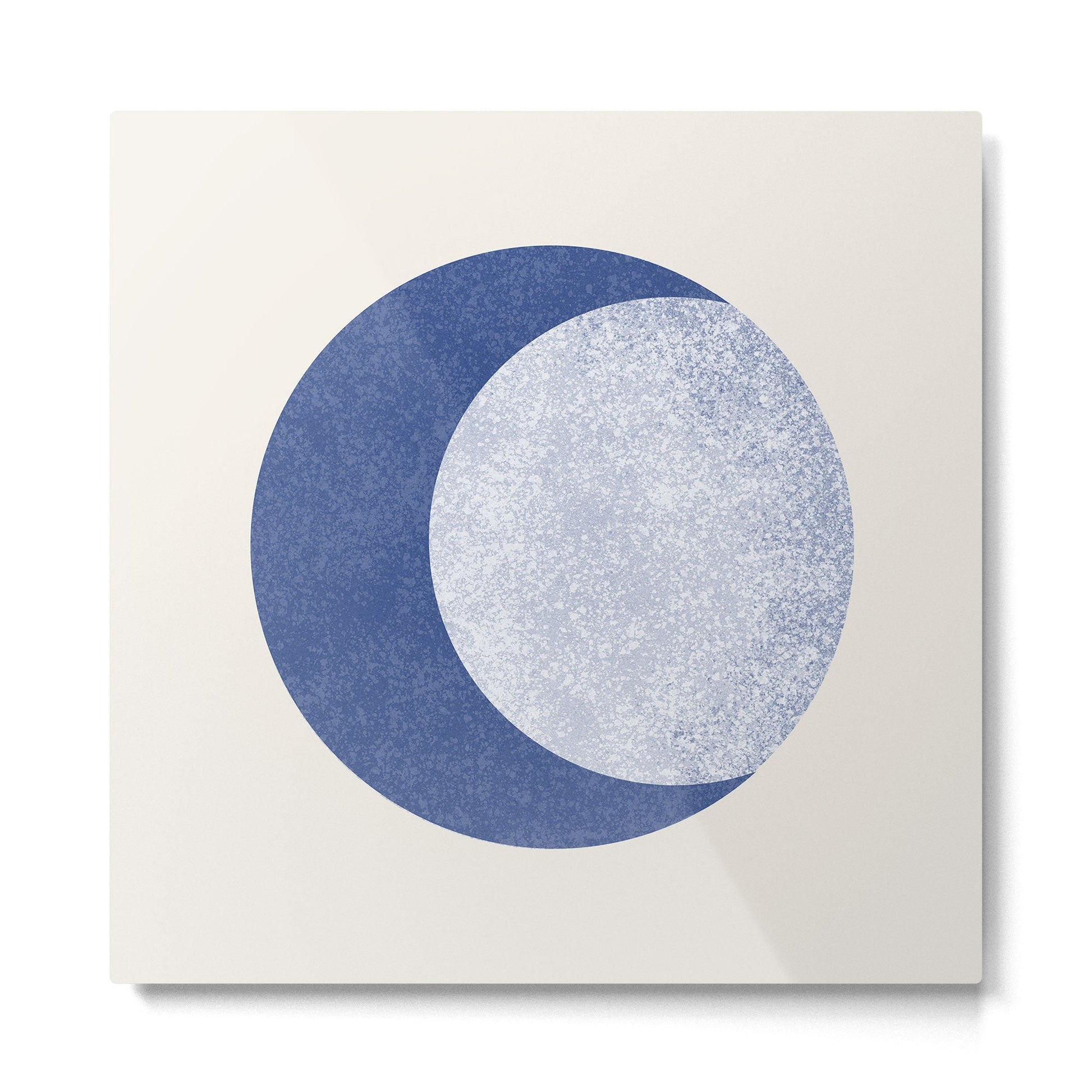 Moon Crescent - Blue Metal Print | TeksDecor