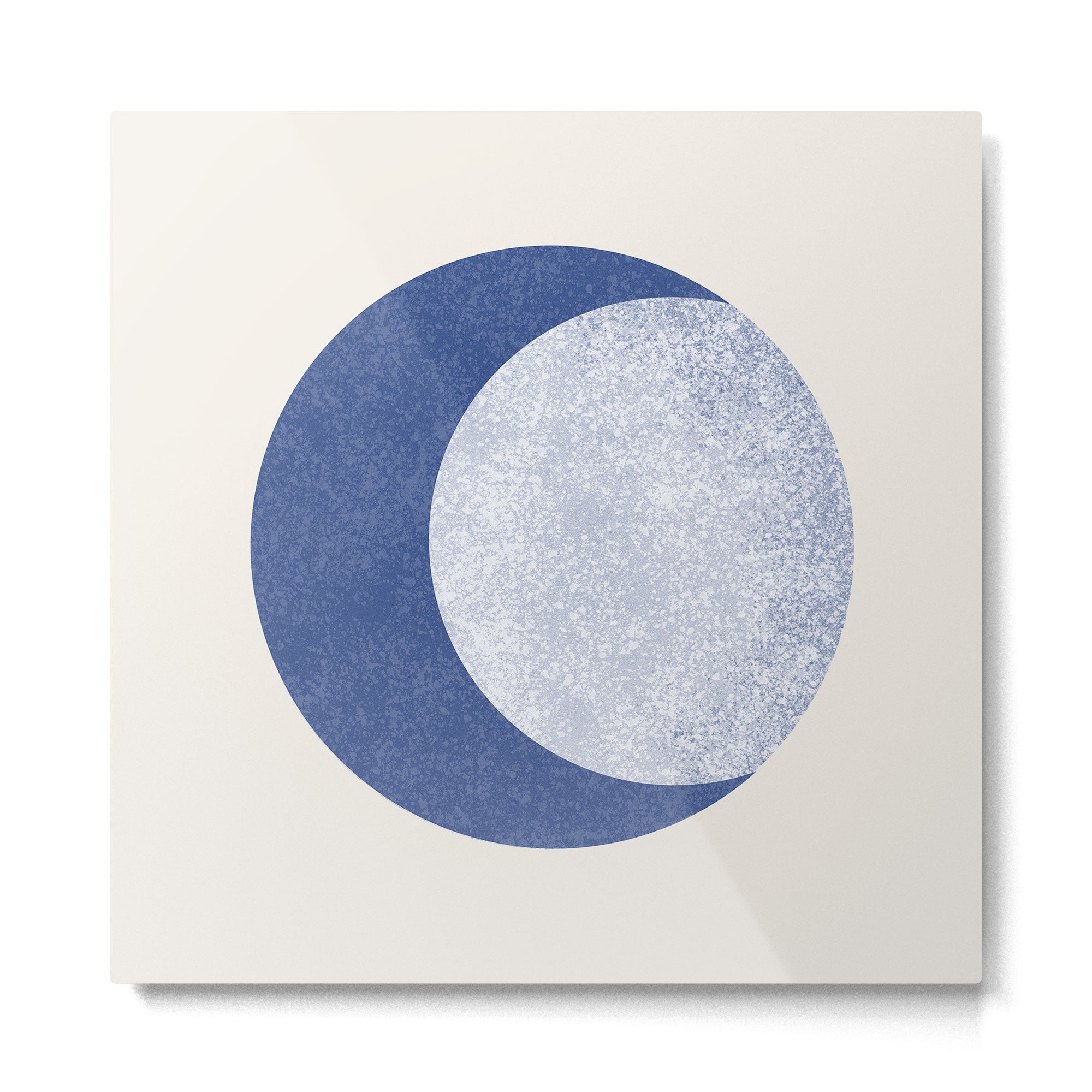Moon Crescent - Blue Metal Print | TeksDecor