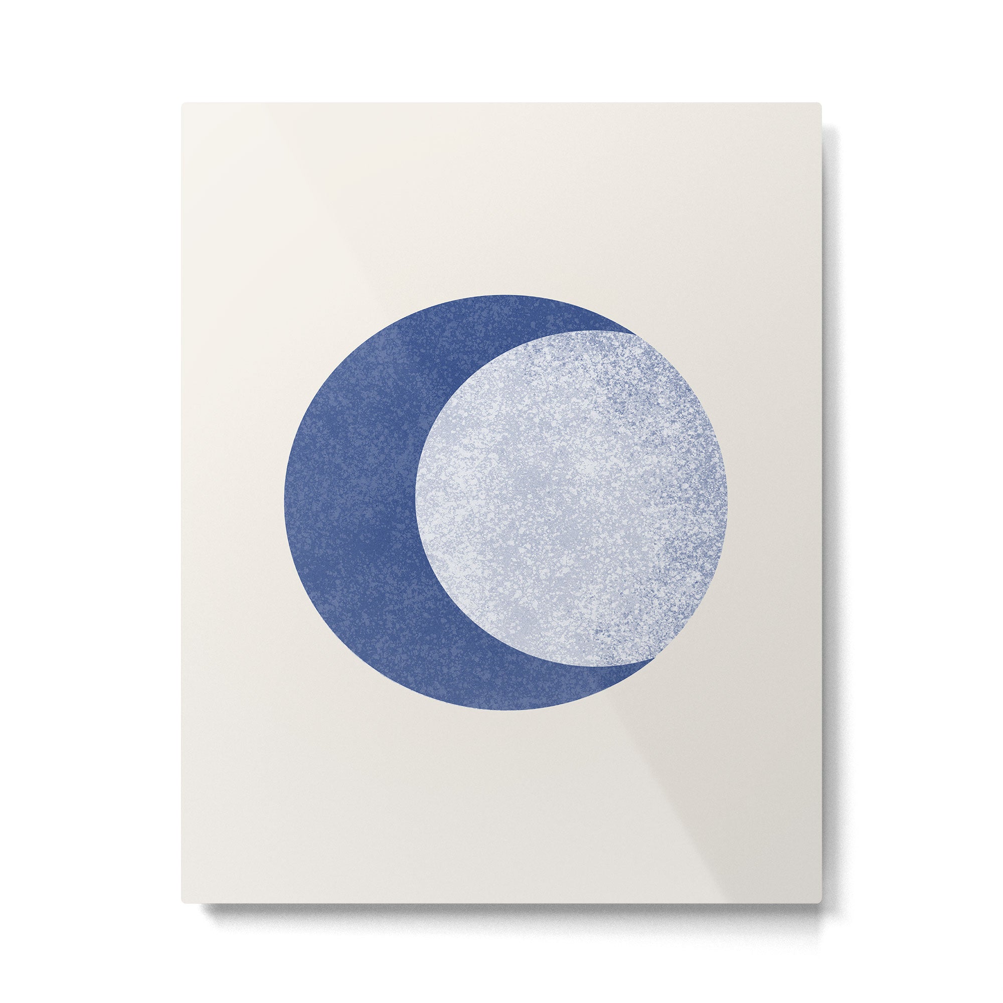 Moon Crescent - Blue Metal Print | TeksDecor