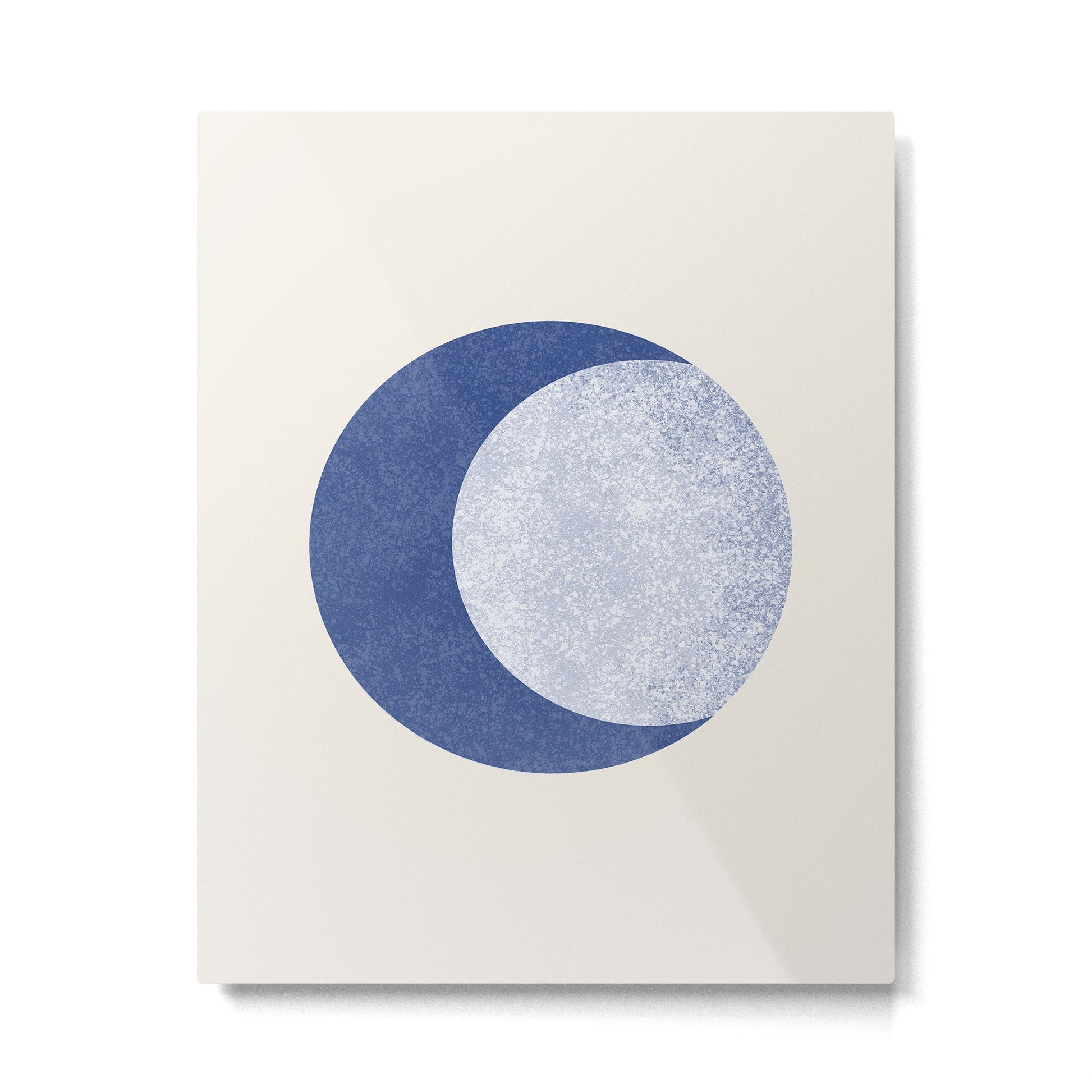 Moon Crescent - Blue Metal Print | TeksDecor