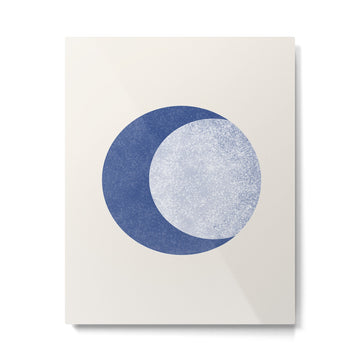 Moon Crescent - Blue Metal Print | TeksDecor