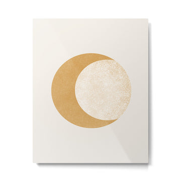 Moon Crescent - Gold Metal Print | TeksDecor