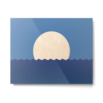 Moonrise Night Sky - Horizon Metal Print | TeksDecor