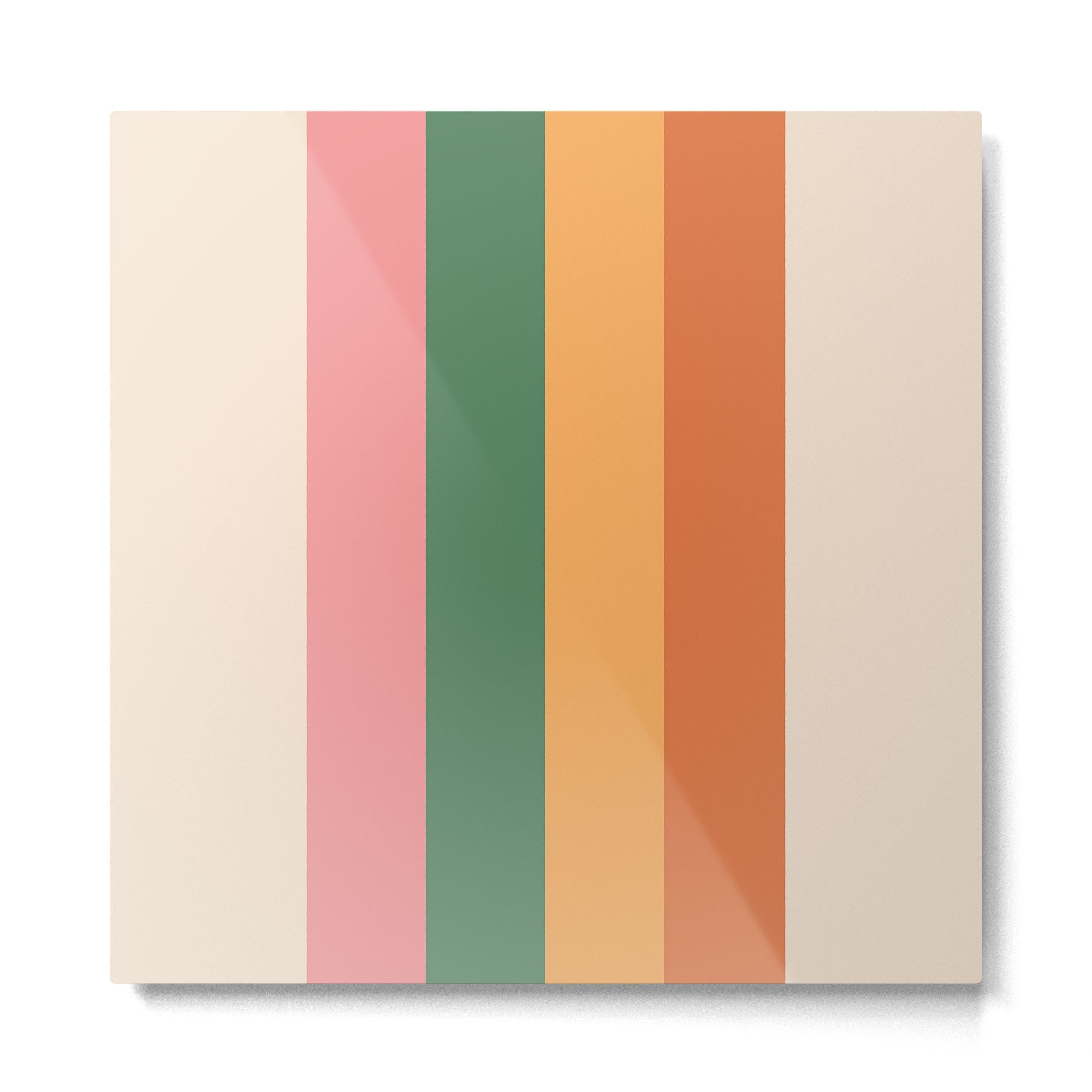 Retro Color Lines - 1-1 Metal Print | TeksDecor