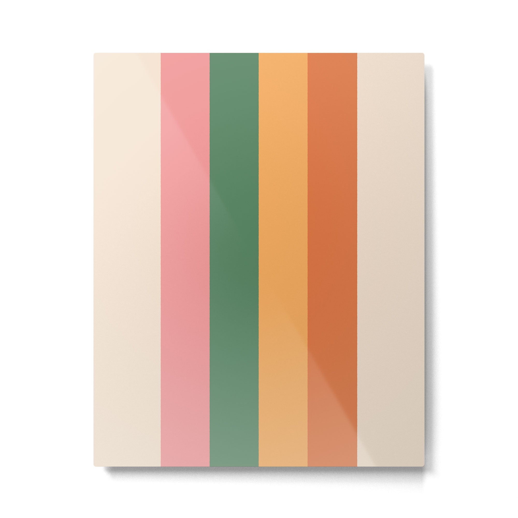 Retro Color Lines - 1-1 Metal Print | TeksDecor