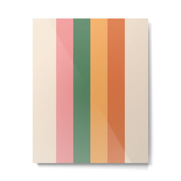 Retro Color Lines - 1-1 Metal Print | TeksDecor