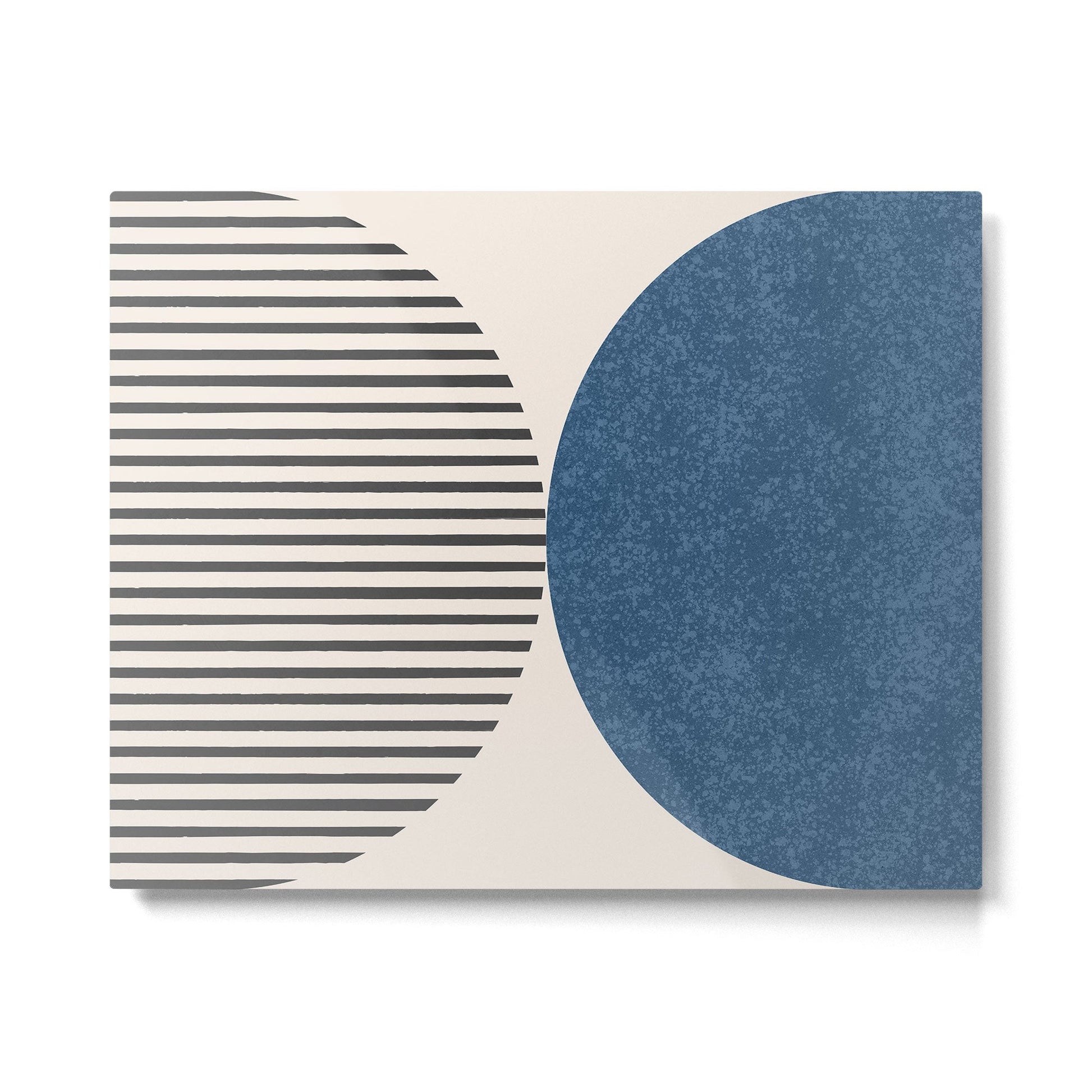Semicircle Stripes - Blue Metal Print | TeksDecor