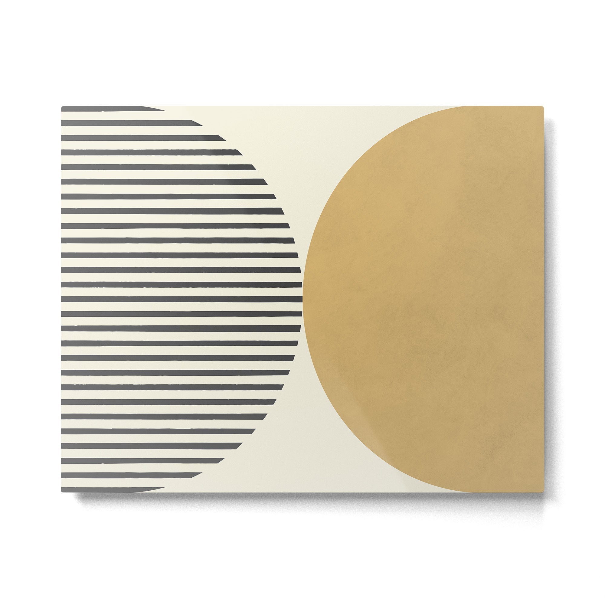 Semicircle Stripes - Gold Metal Print | TeksDecor