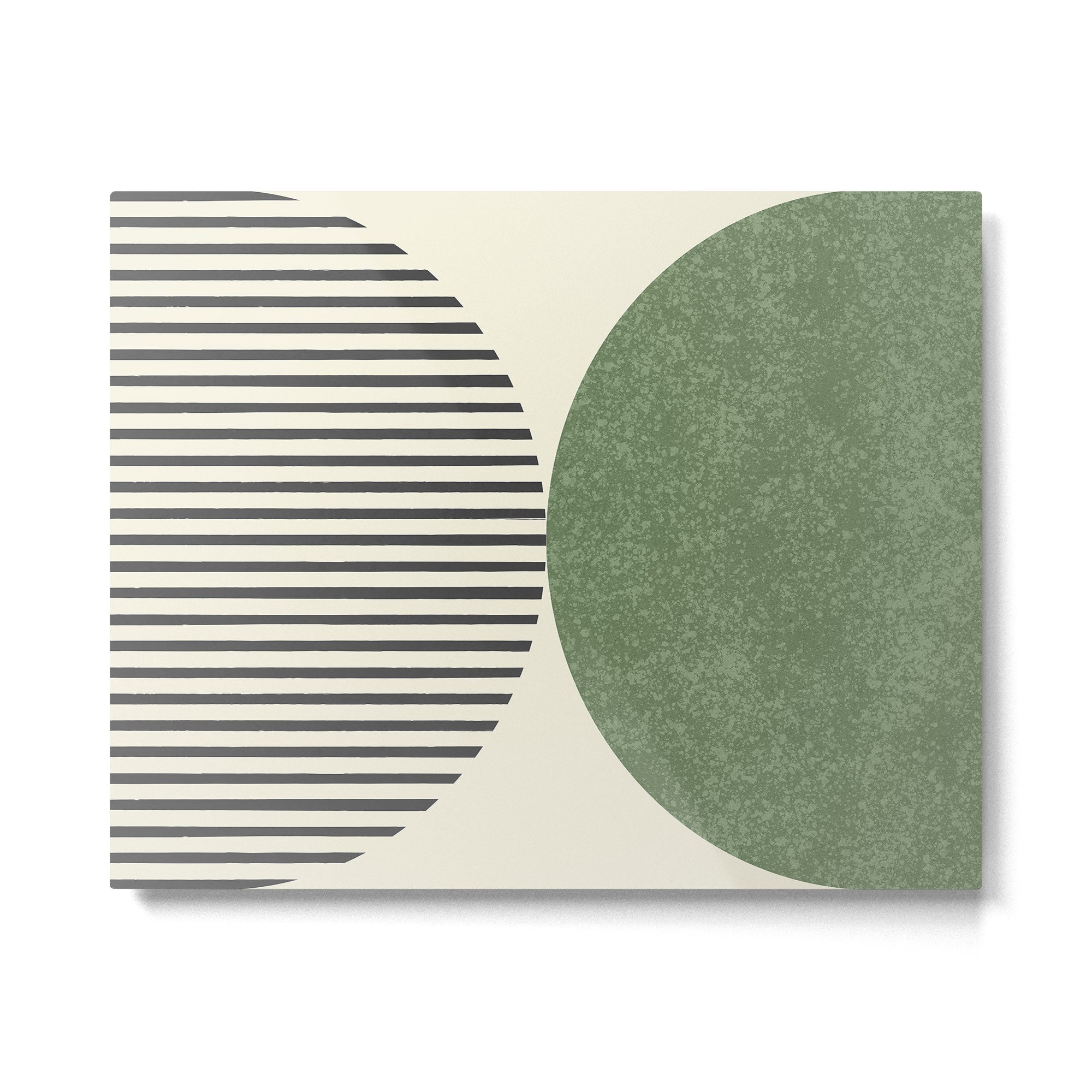Semicircle Stripes - Green Metal Print | TeksDecor