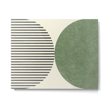 Semicircle Stripes - Green Metal Print | TeksDecor