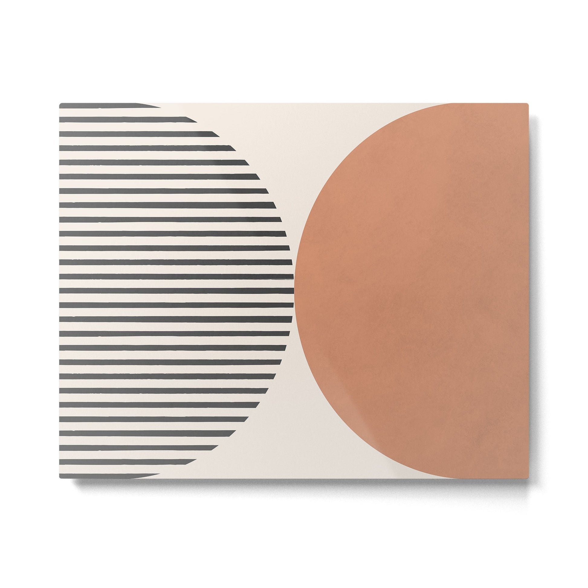 Semicircle Stripes - Terracotta Metal Print | TeksDecor