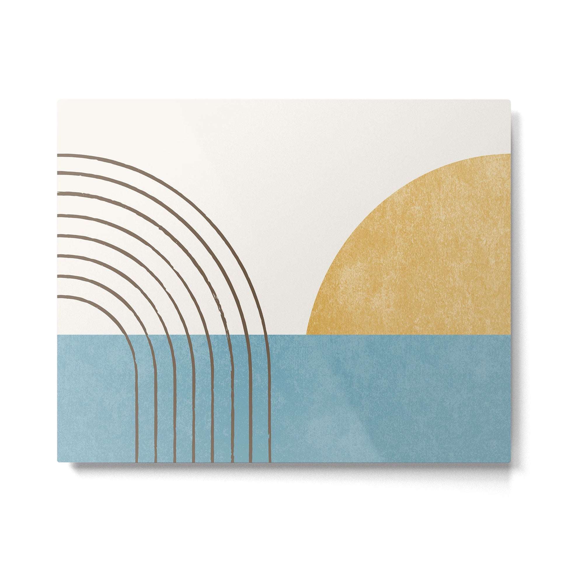 Sunny Ocean Horizon Metal Print | TeksDecor