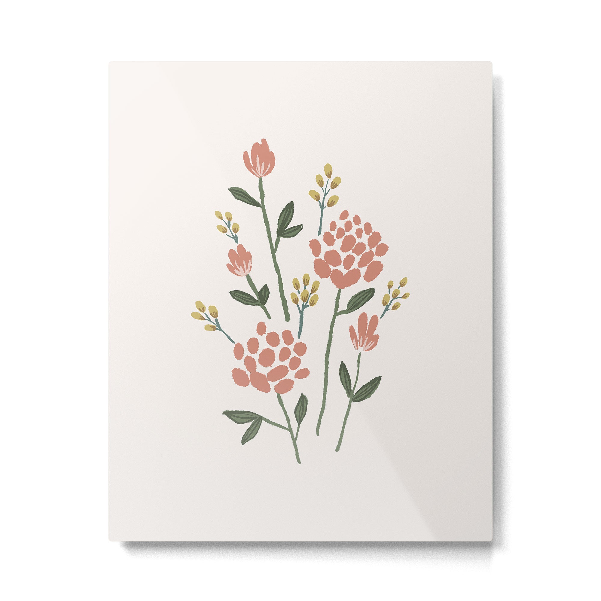 Wildflowers - Blush Metal Print | TeksDecor