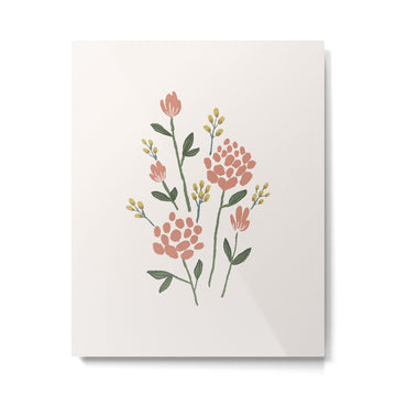 Wildflowers - Blush Metal Print | TeksDecor