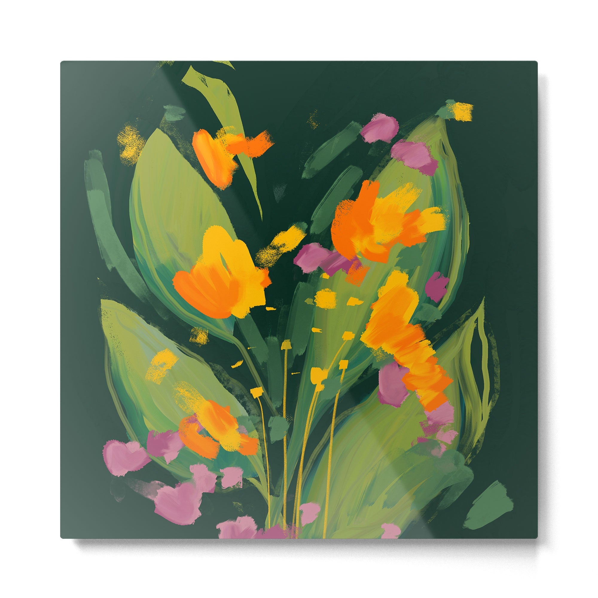 Abstract Floral Evening Metal Print | TeksDecor