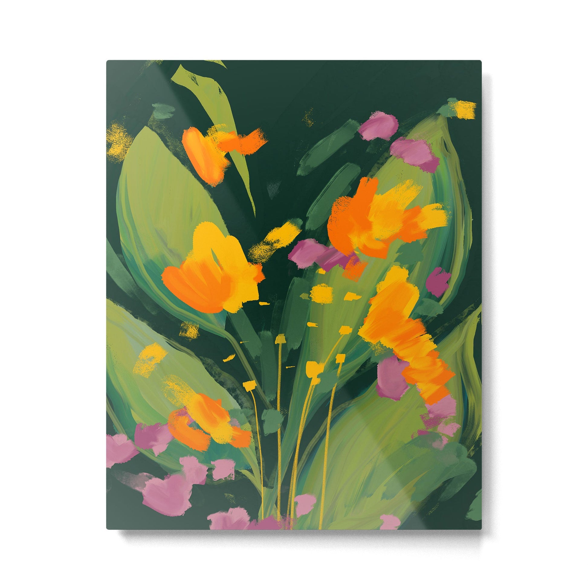 Abstract Floral Evening Metal Print | TeksDecor