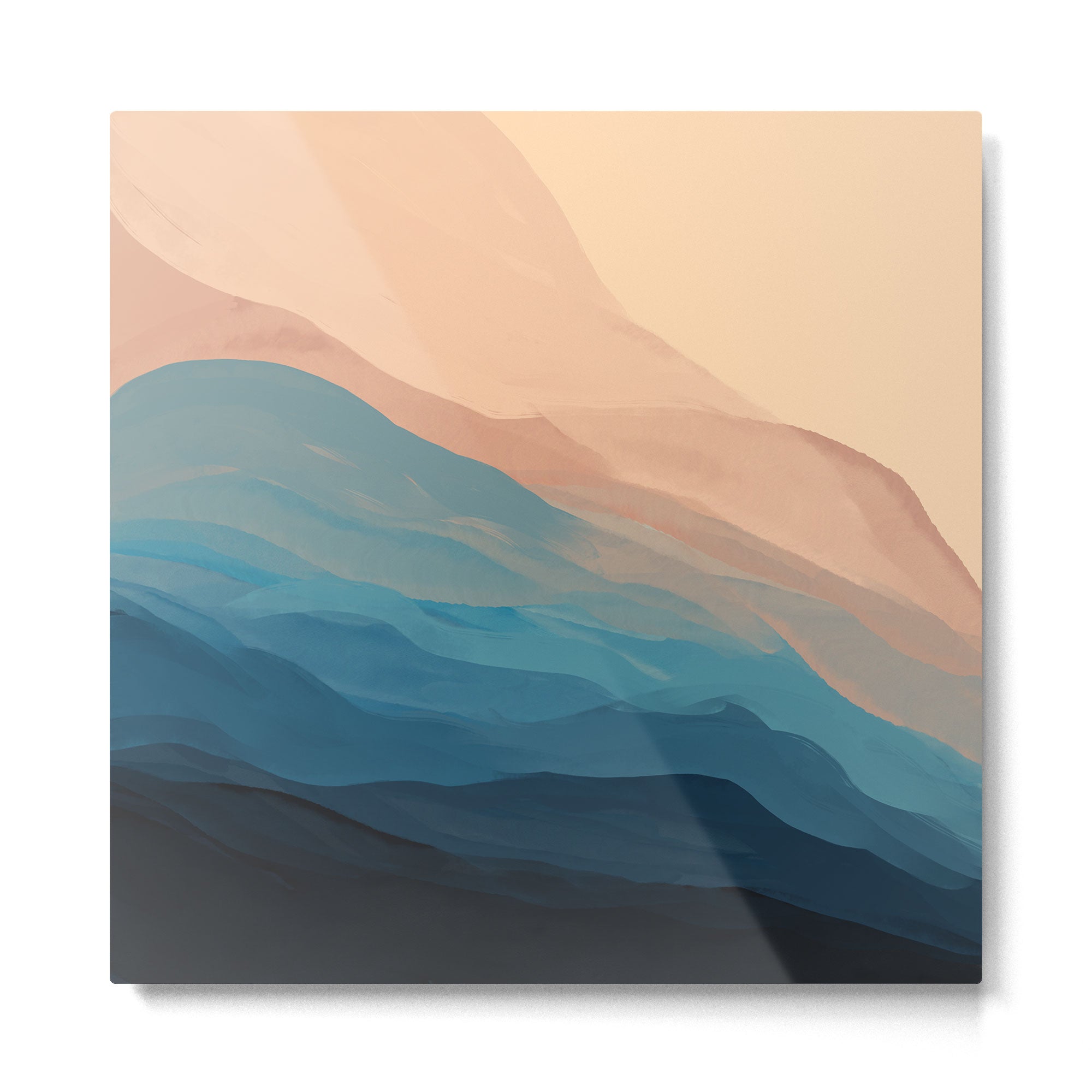 Blue Waves In Desert Peaks Metal Print | TeksDecor