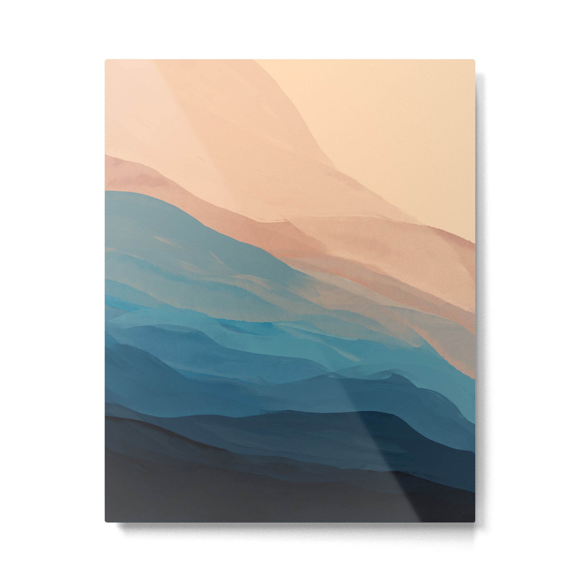 Blue Waves In Desert Peaks Metal Print | TeksDecor