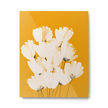 Flowers In Tangerine Metal Print | TeksDecor