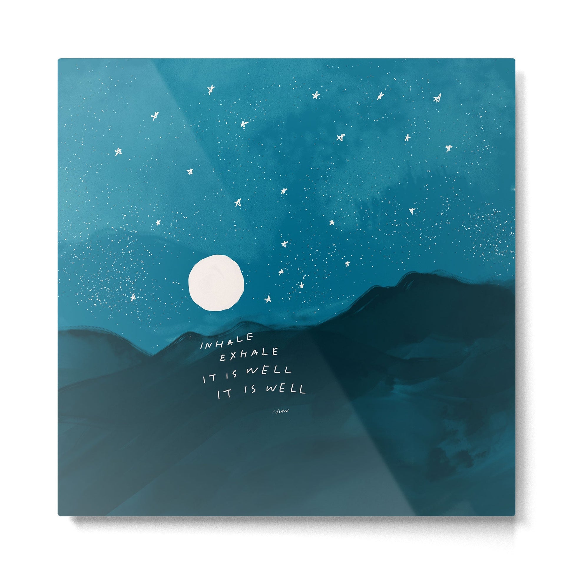 "Inhale Exhale It is Well It Is Well" Metal Print | TeksDecor