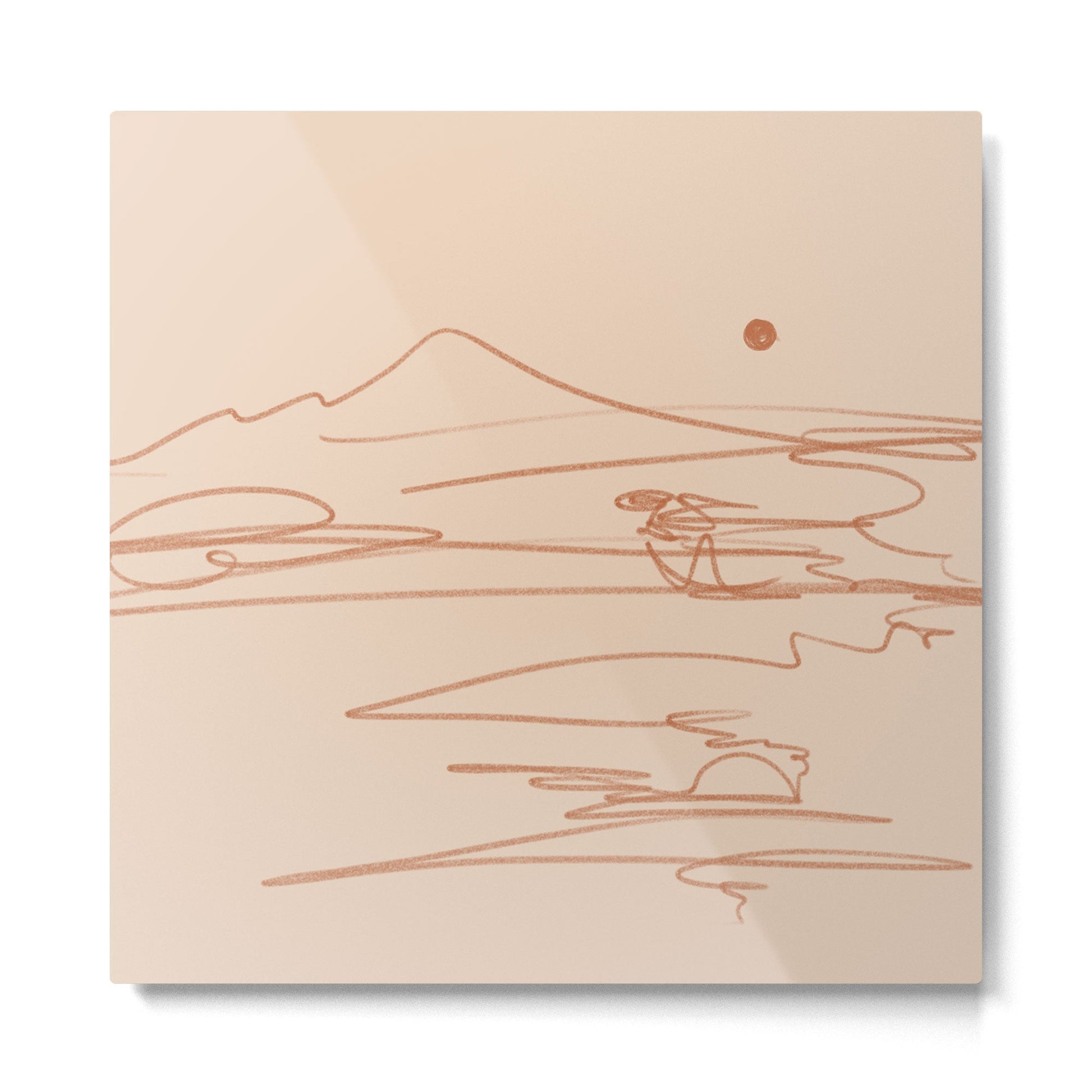 Line Mountain Sunset. Metal Print | TeksDecor