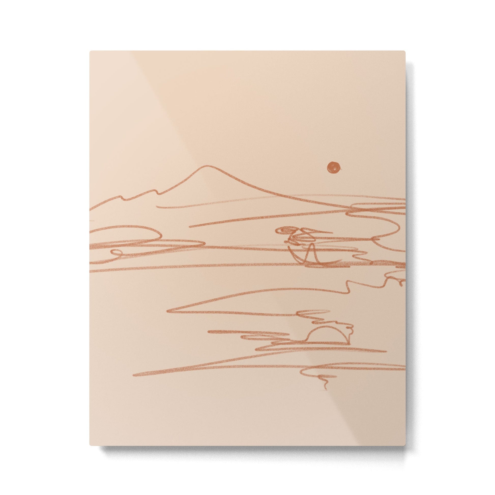 Line Mountain Sunset. Metal Print | TeksDecor