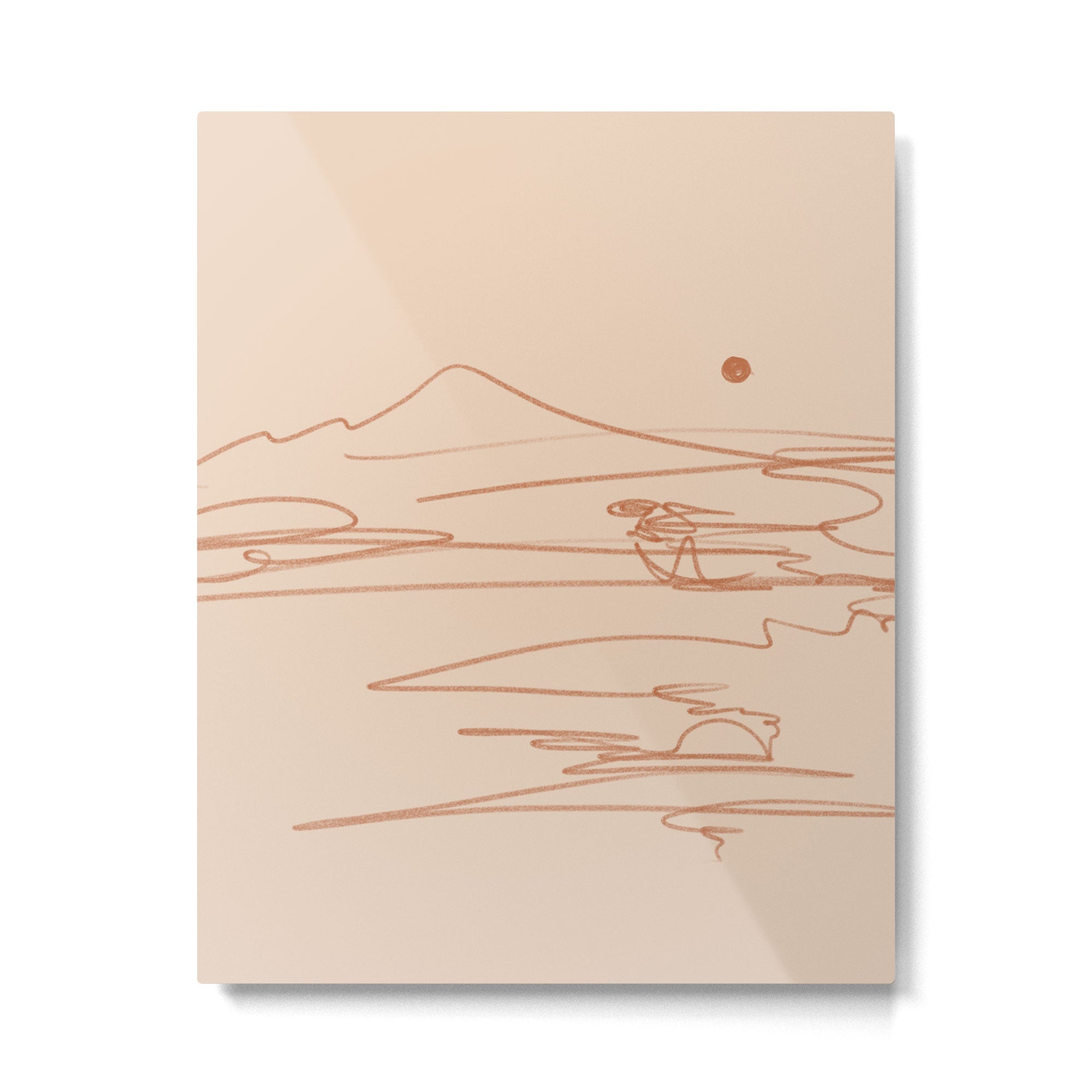 Line Mountain Sunset. Metal Print | TeksDecor